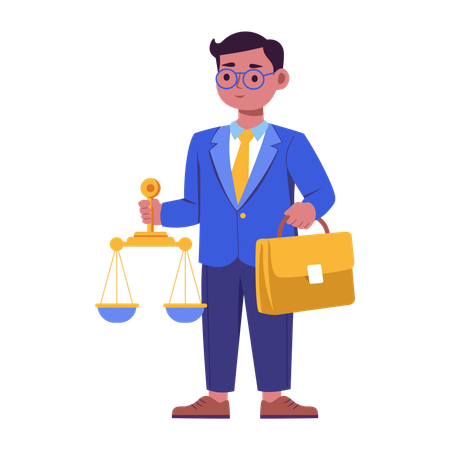 法定秤を持つ弁護士  イラスト