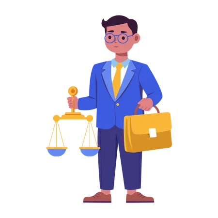 Lawyer holding legal scale  Illustration