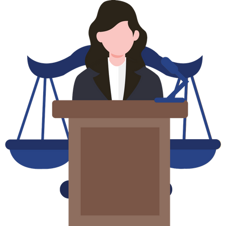 Lawyer stands in court  Illustration