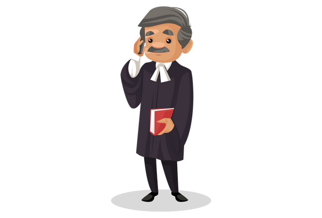 Lawyer talking on phone  Illustration