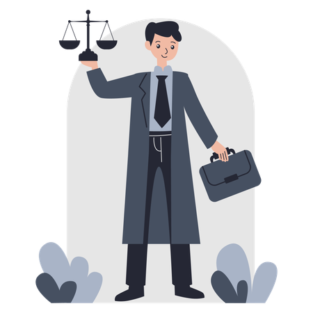 Lawyer with Briefcase  Illustration