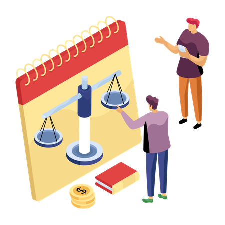 Lawyers work for legal justice  Illustration