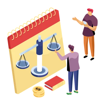 Lawyers work for legal justice  Illustration