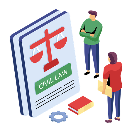 Lawyers working on civil liberties  Illustration