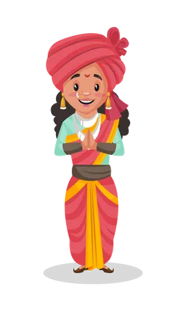 Laxmi Bai em pose de boas-vindas  Ilustração