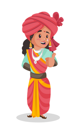 Laxmi Bai mostrando os polegares para cima  Ilustração