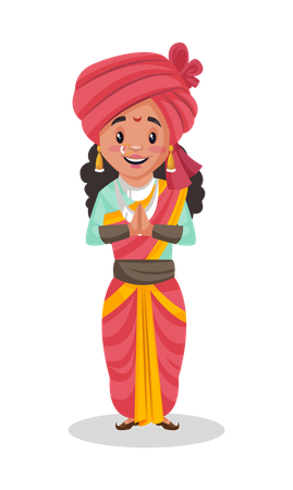 Laxmi Bai standing in welcome pose  Illustration