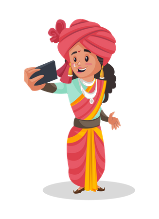 Laxmi Bai tirando selfie  Ilustração