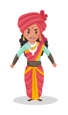 Laxmi Bai wütend auf Feind  Illustration