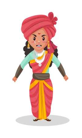 Laxmi Bai wütend auf Feind  Illustration