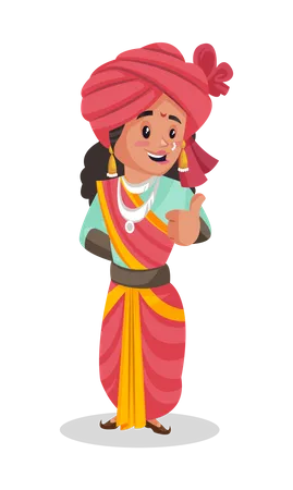 Laxmi Bai zeigt Daumen hoch  Illustration