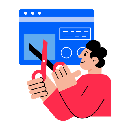 Layout designer doing designing  Illustration