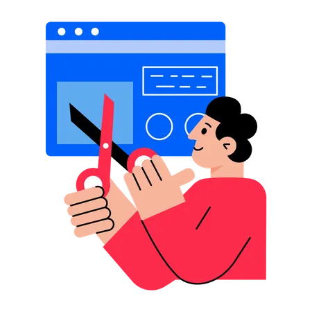 Layout designer doing designing  Illustration