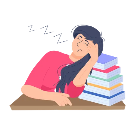 Lazy Student  Illustration