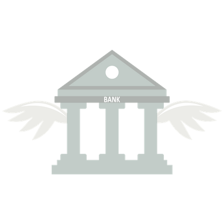 La banque vole par une aile  Illustration