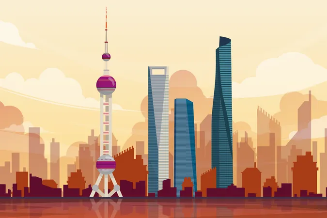 Le Bund à Shanghai  Illustration