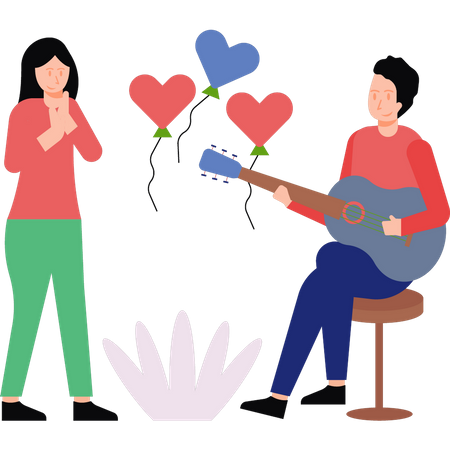 Le couple célèbre la Saint-Valentin  Illustration