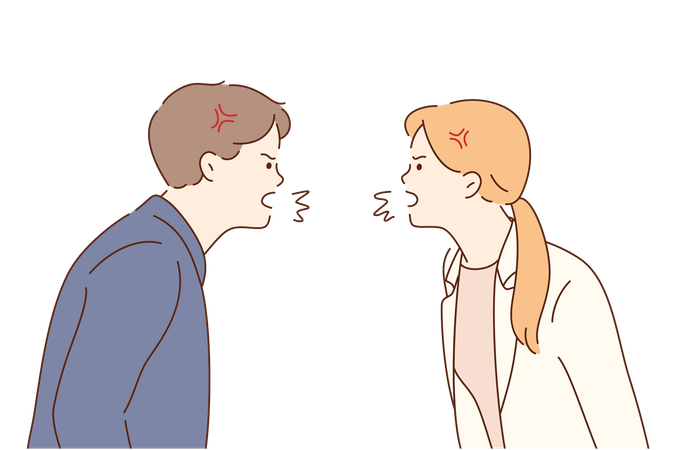 Le couple se dispute  Illustration