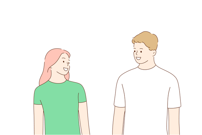 Le couple se regarde  Illustration