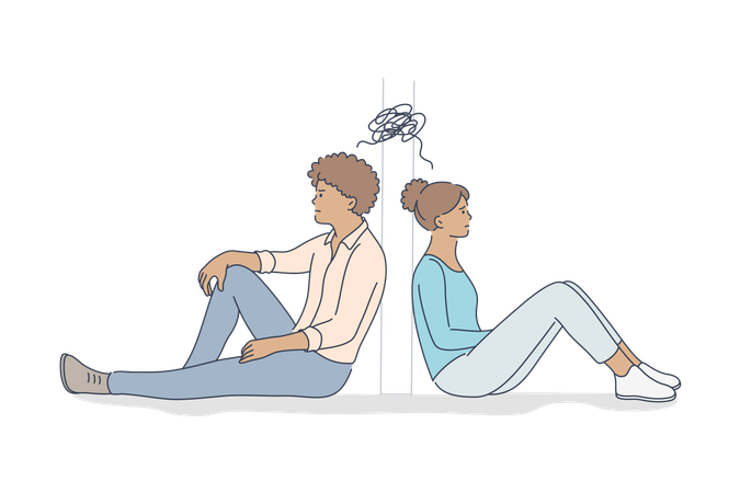 Un couple se sépare  Illustration