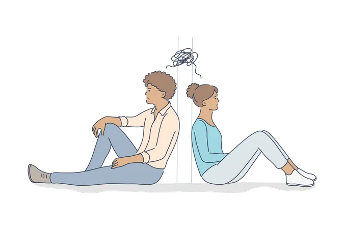 Un couple se sépare  Illustration