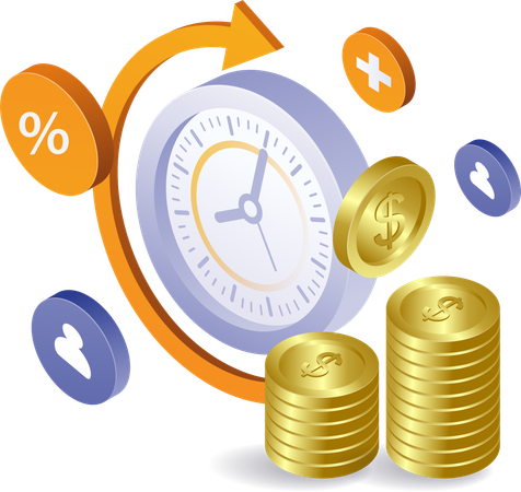 Le cycle temporel de la réussite financière augmente  Illustration