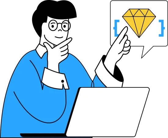 Le designer conçoit le diamant  Illustration