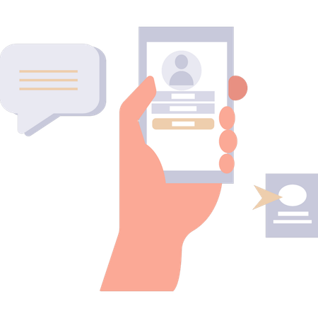 Le garçon a un compte mobile  Illustration