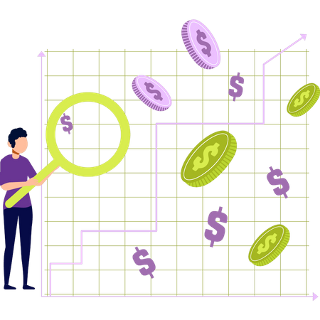 Le garçon cherche un dollar  Illustration