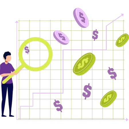 Le garçon cherche un dollar  Illustration