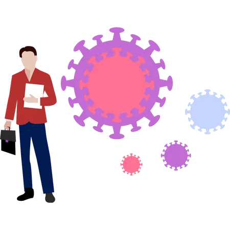 Le garçon est aux côtés du virus  Illustration