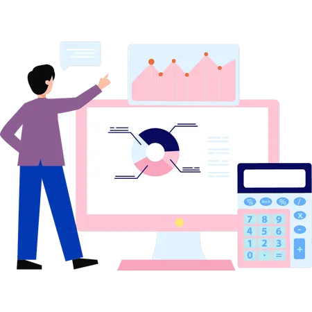 Le garçon fait de la surveillance Web  Illustration