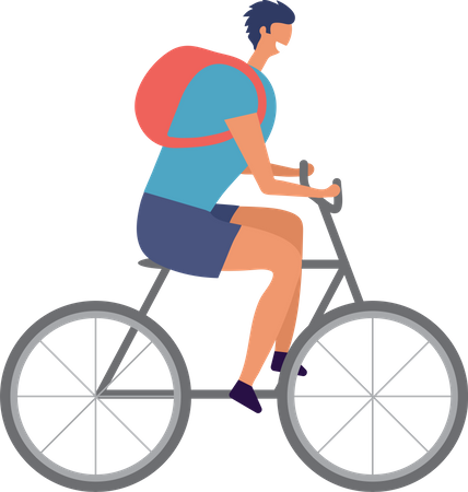 Le garçon fait du vélo  Illustration