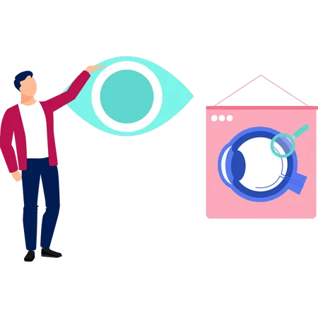 Le garçon montre le cristallin  Illustration