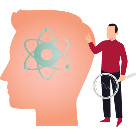 Le garçon parle de neurologie cérébrale  Illustration