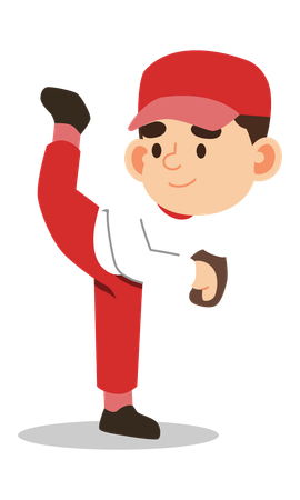 Le garçon pratique le taekwondo  Illustration