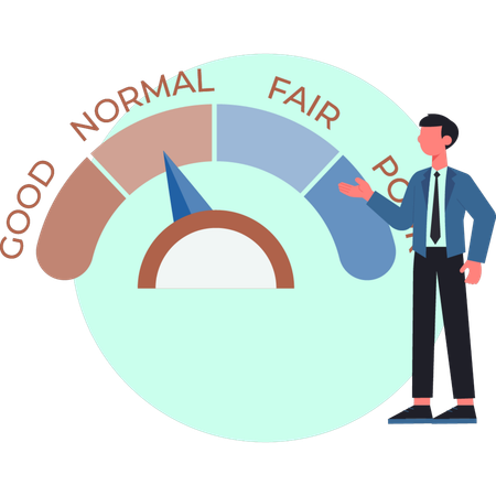 Le garçon présente un score de débit normal  Illustration