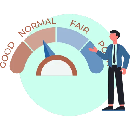 Le garçon présente un score de débit normal  Illustration