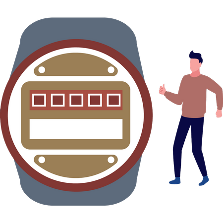 Le garçon regarde le compteur  Illustration