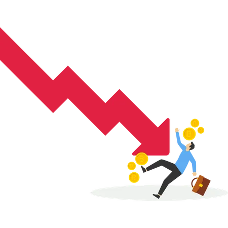 Le graphique Bitcoin a considérablement baissé  Illustration