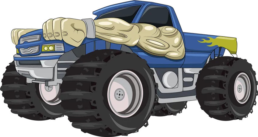 La grosse voiture de camion monstre  Illustration