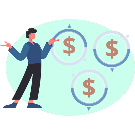 L'homme explique la santé financière  Illustration