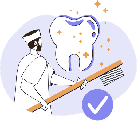 Le médecin conseille de se brosser les dents deux fois par jour  Illustration