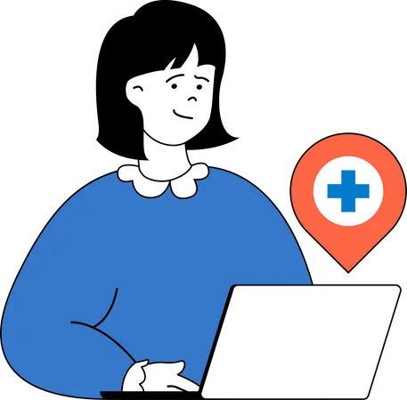 Le médecin donne une consultation en ligne  Illustration