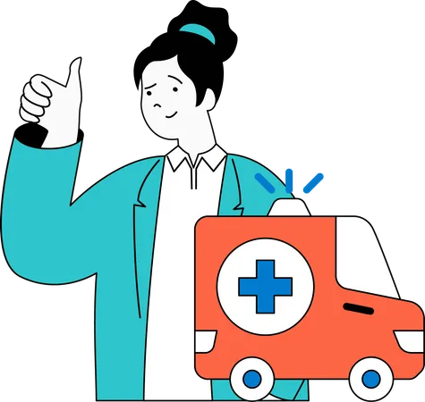 Le médecin donne un service d'ambulance  Illustration