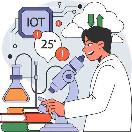 Le médecin examine des échantillons de sang  Illustration