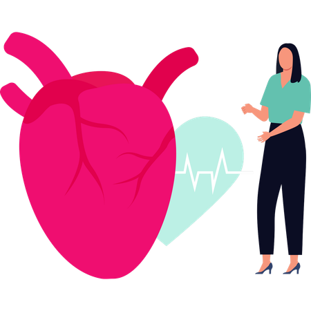 Le docteur prend soin du coeur des patients  Illustration