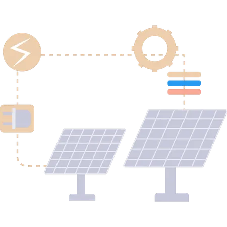 Le panneau solaire est efficace pour l'électricité  Illustration