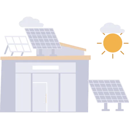 Un panneau solaire est installé sur le toit de la maison  Illustration