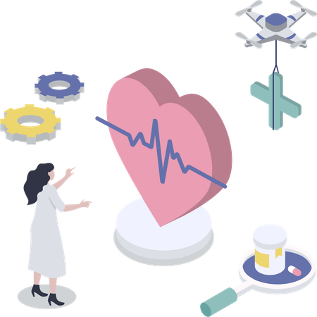 Le patient a besoin d'une aide médicale Illustration